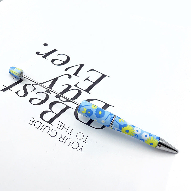 DIY printing pattern bead pen creative leopard print floral cow bead pen cross-border beadedpen spot wholesale