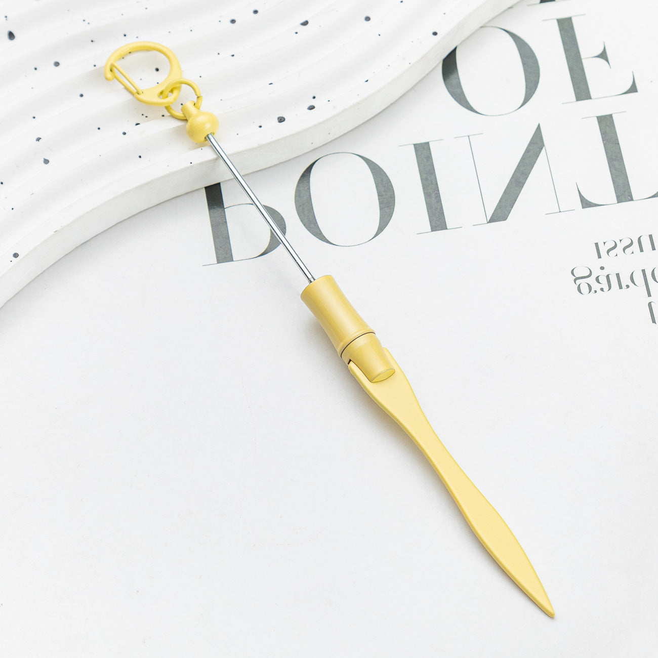 Spot DIY beaded letter opener multi-functional metal paper cutter keychain outdoor portable letter opener wholesale