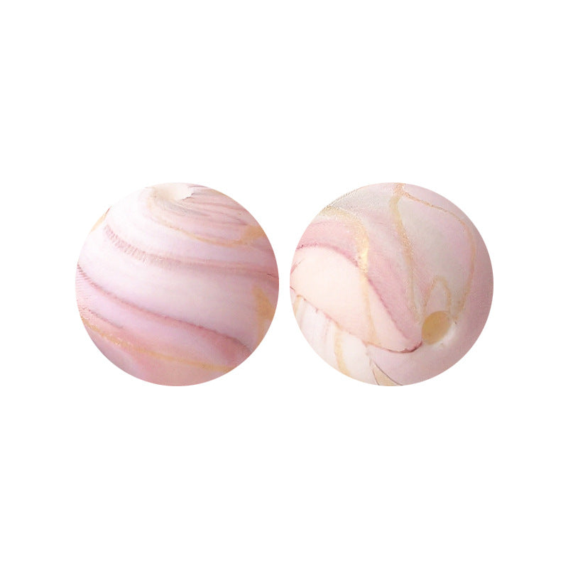 15mm silicone beads water transfer beads DIY jewelry bead pen loose beads wholesale