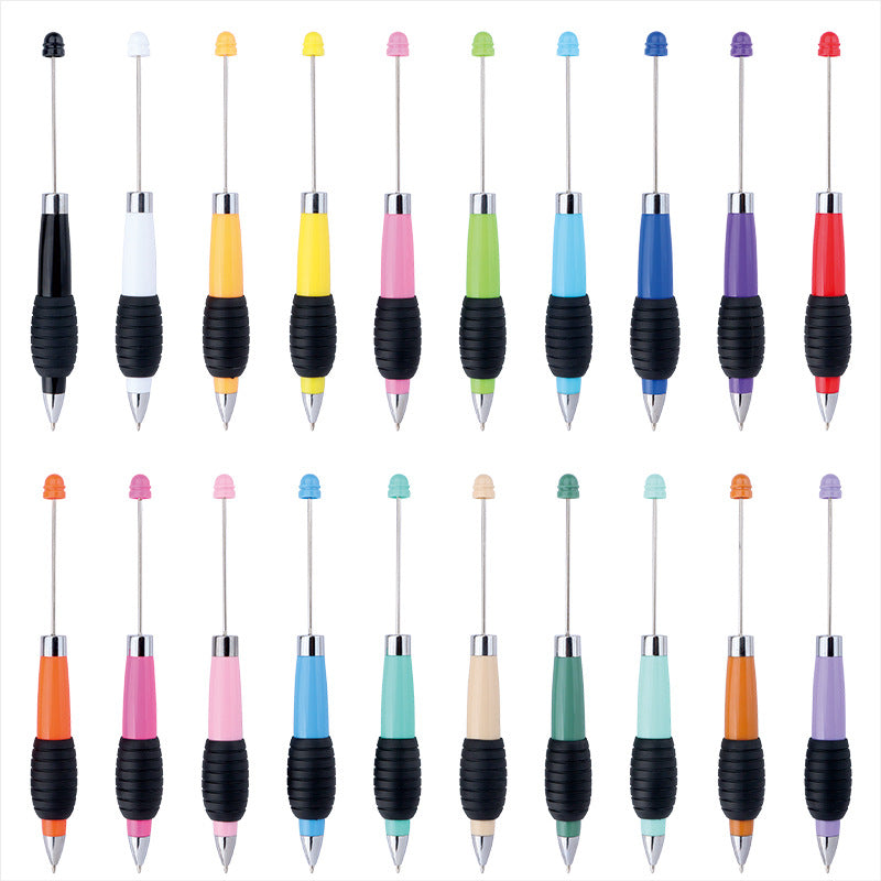 Cross-border explosion DIY telescopic bead pen, creative and cute macaron color telescopic rotating beaded gift ballpoint pen