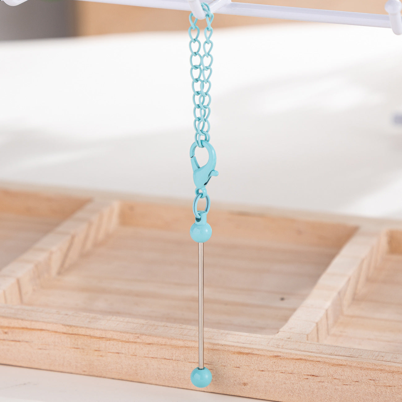 New DIY mini beaded keychain creative personalized bag pendant keychain candy-colored metal keychain
