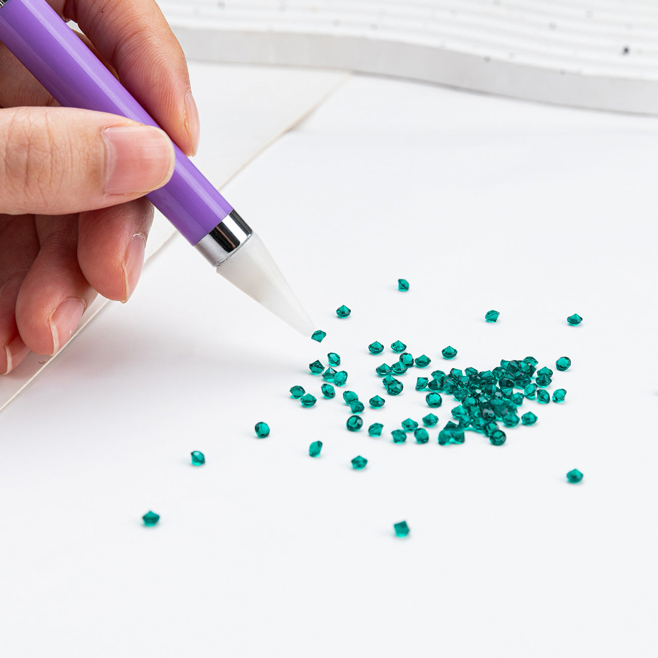 Nail art tools DIY point drill bead pen, suction drill point flower sticker drill sticky drill tool pen with crayon dual-purpose point drill pen