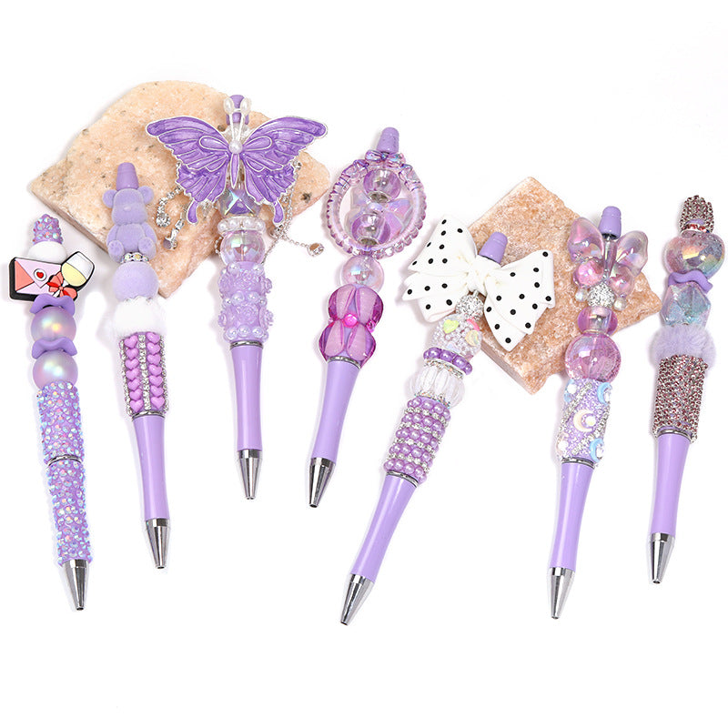 Creative new cartoon rotating bead pen heavy industry glitter high value new ins wind bead pen ballpoint pen