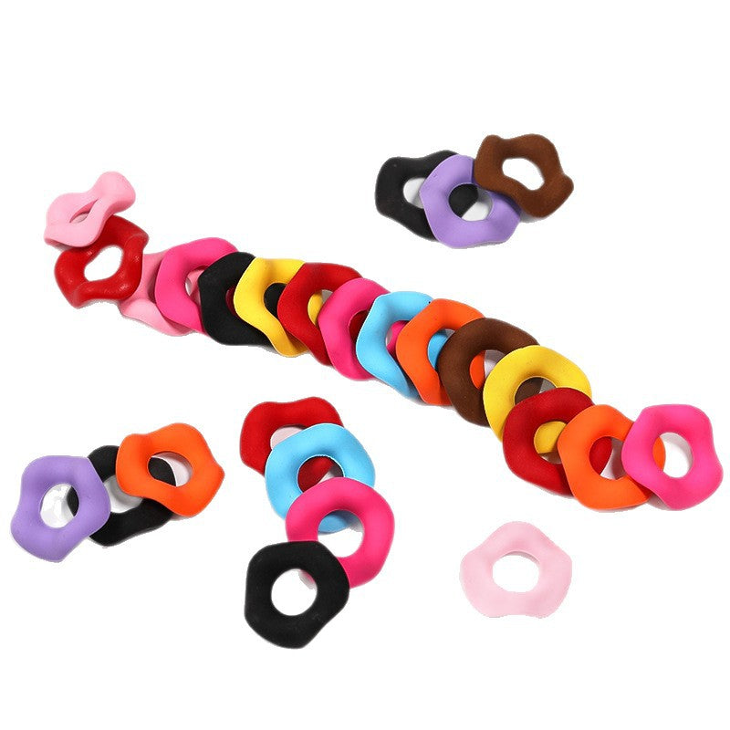 16Mm New Candy Color Wave Accessories Feel Paint Alloy DIY Beaded Bracelets Necklace Hair Accessories Hairpin Accessories Random Mix