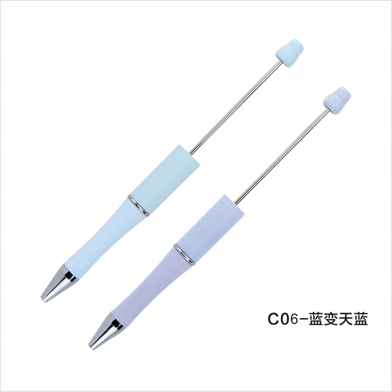 Creative light-changing color bead pen DIY plastic bead pen, light-sensitive color-changing ballpoint pen gift pen spot wholesale