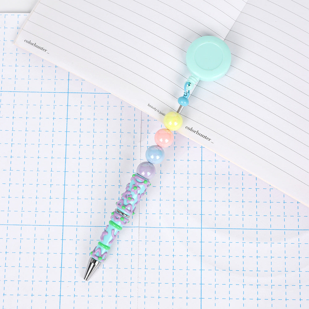 Retractable creative DIY hand-painted bead pen painted cream pen multi-color rotating neutral ballpoint pen