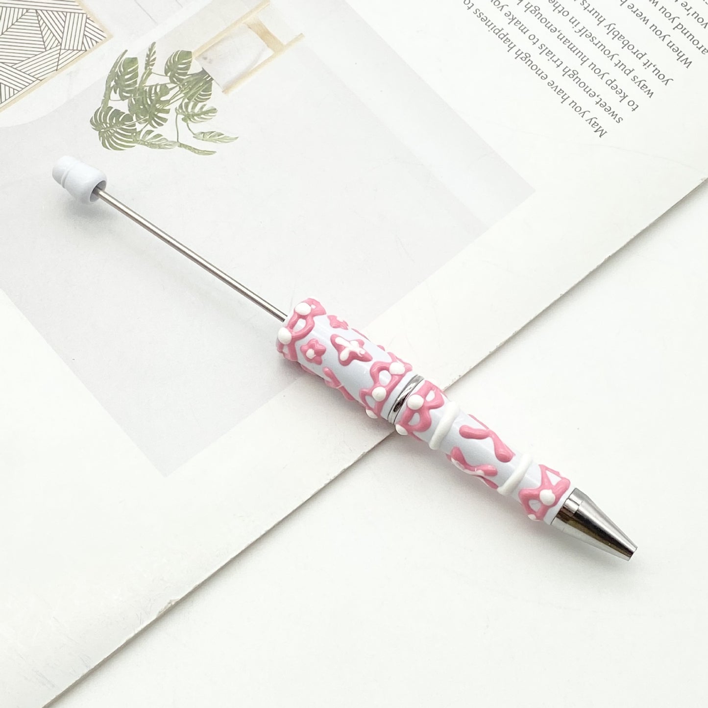 Creative cream glue hand-painted bead pen DIY hand-painted oil ballpoint pen Macaron cream cute pen spot