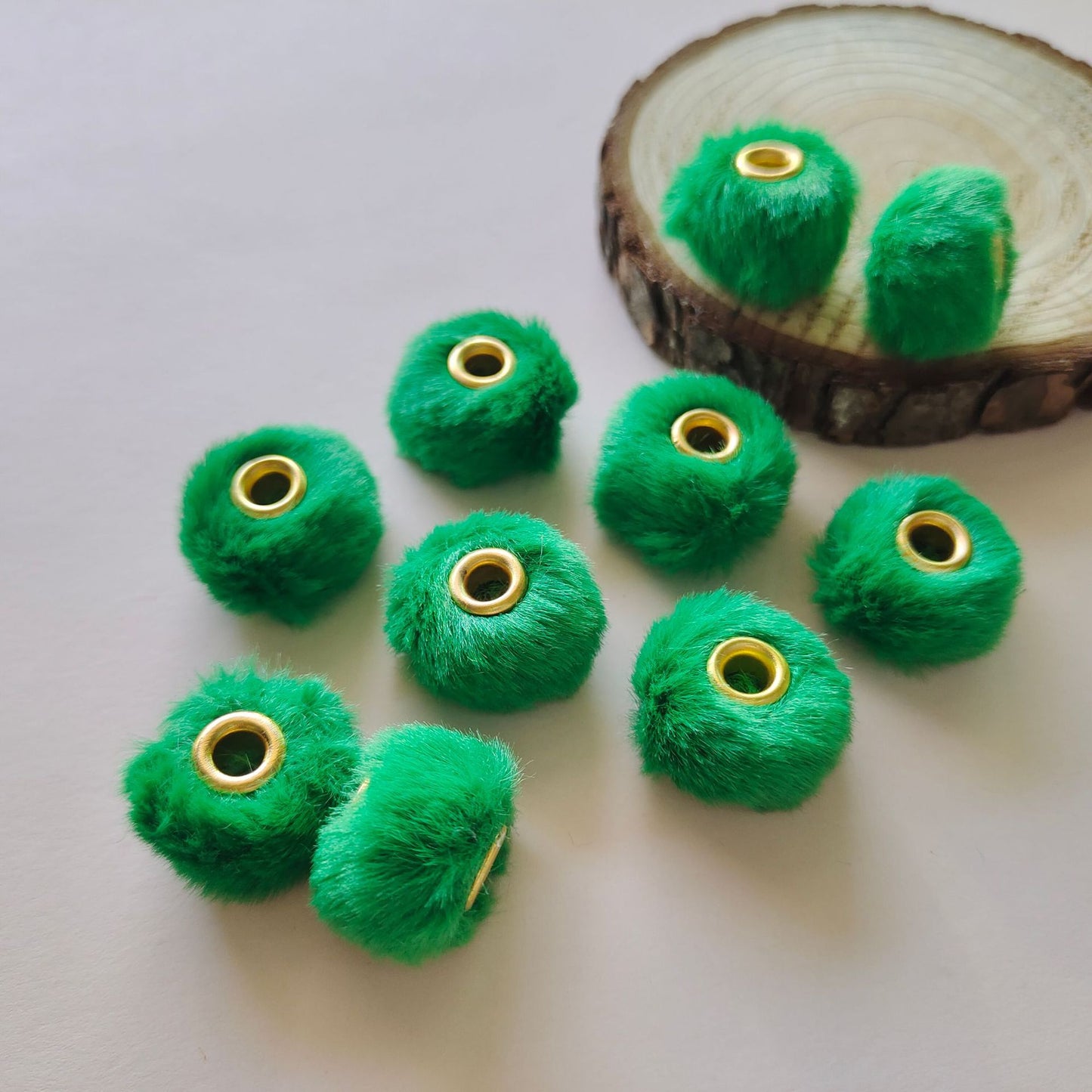 Imitation Rabbit Fur Plush Hanging Ball Beads Beads 20mm Straight Hole Hairball Beads DIY Mobile Phone Chain Accessories