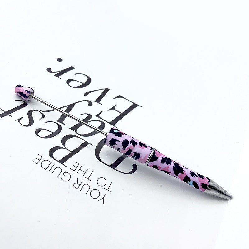 DIY printing pattern bead pen creative leopard print floral cow bead pen cross-border beadedpen spot wholesale