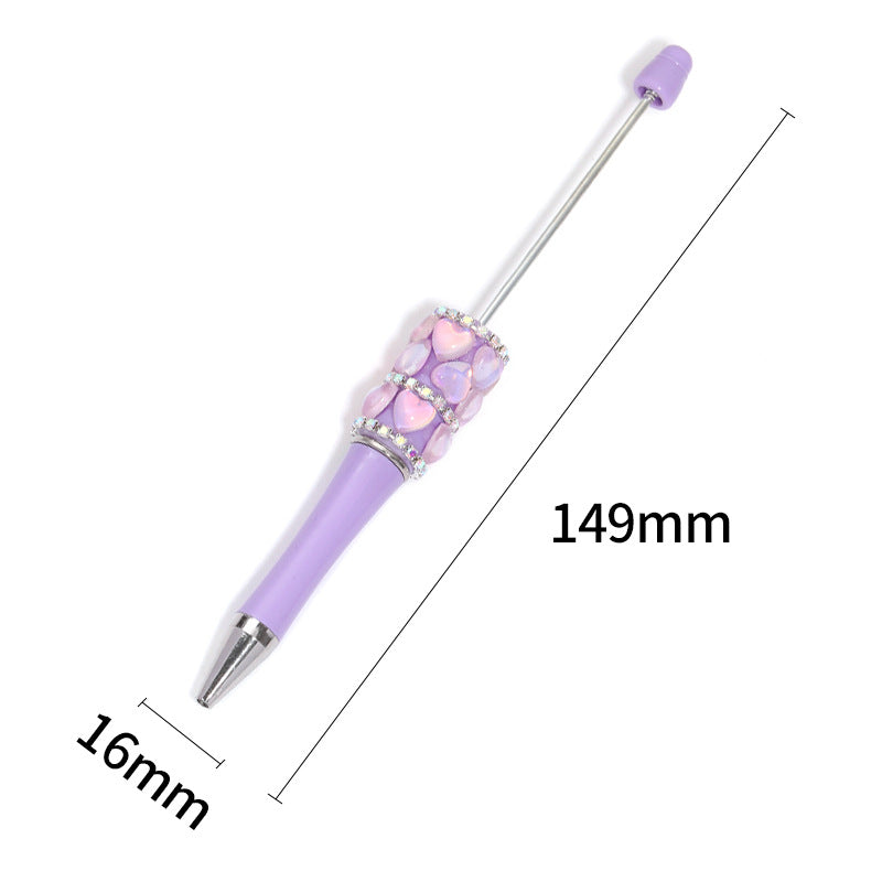 Cross-border new love bead pen cartoon creative DIY ballpoint pen neutral pen handmade full diamond bead pen