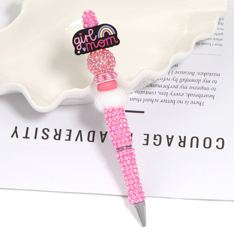 Creative new cartoon rotating bead pen heavy industry glitter high value new ins wind bead pen ballpoint pen