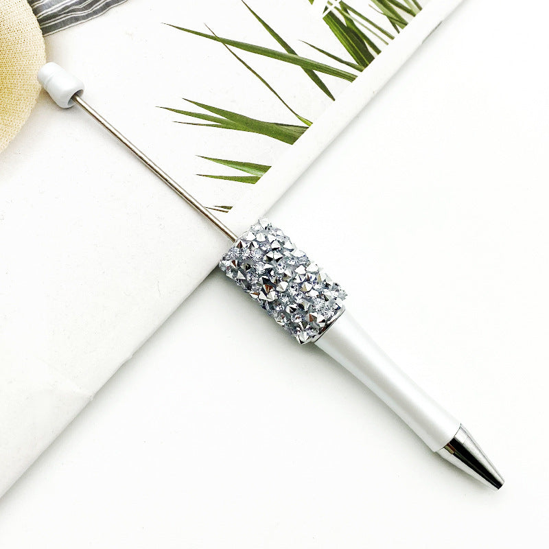 DIY random diamond bead pen cross-border hot-selling hand-worn beads diamond pen beadedpen plastic ballpoint pen