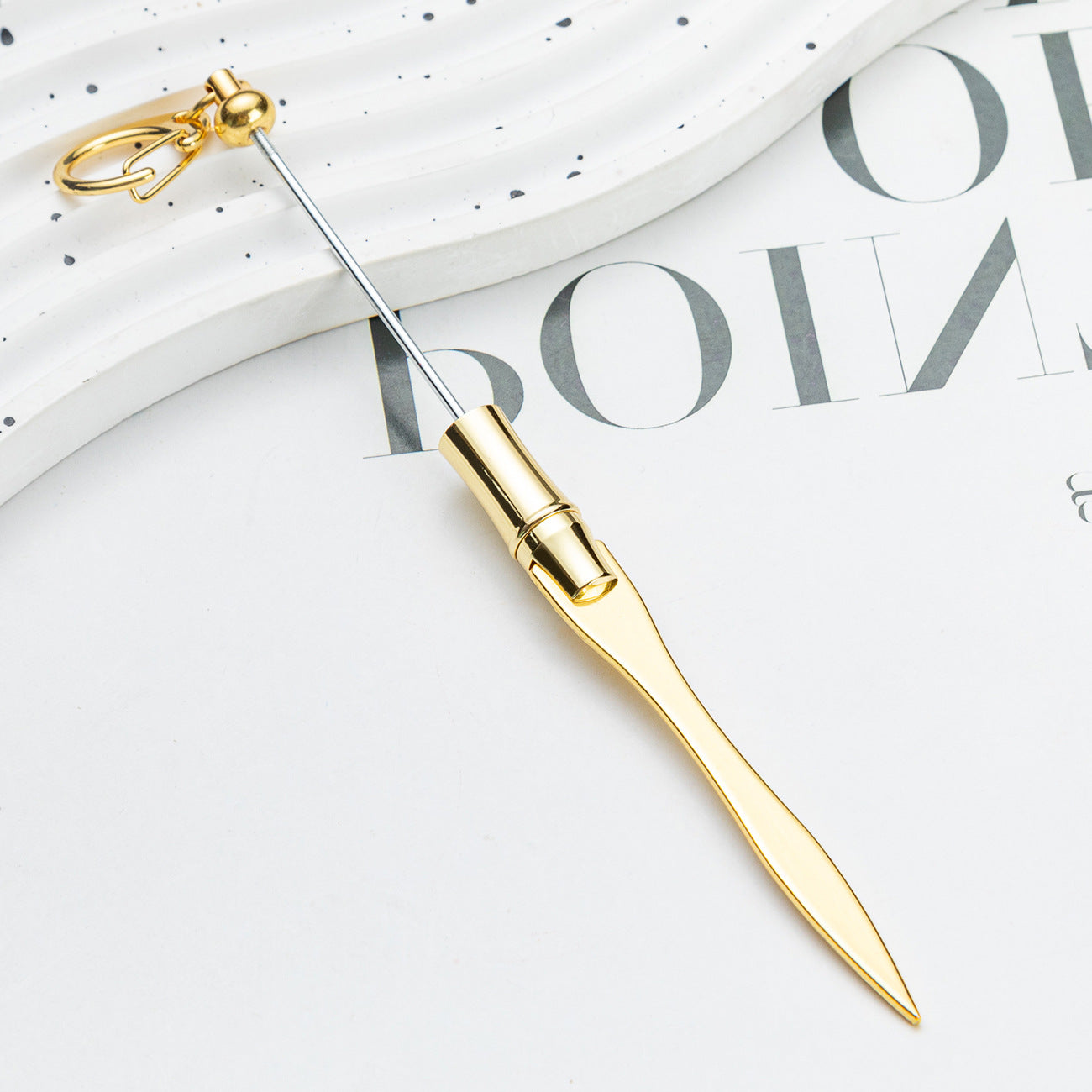 Spot DIY beaded letter opener multi-functional metal paper cutter keychain outdoor portable letter opener wholesale