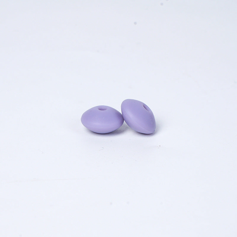 Spot Silicone Beads European and American Jewelry 12mm Small Beads DIY Necklace Beaded Oval Lentil Loose Beads Wholesale #101-137