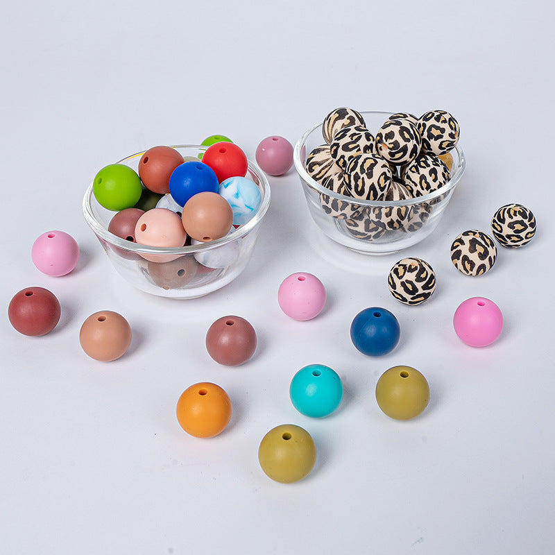 9 Mm Food Grade Silicone Beads Colored Round Loose Beads Handmade DIY Beaded Bracelet Pacifier Chain Accessories Spot Wholesale