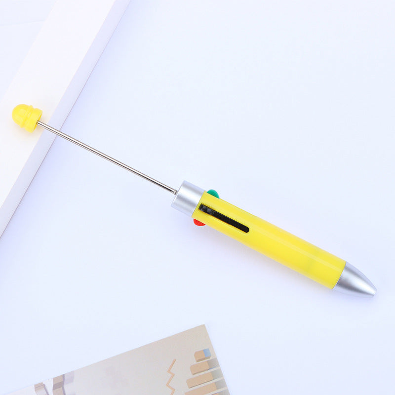 Business four-color bead pen DIY handmade jewelry bead pen cute puzzle multi-color plastic ballpoint pen gift pen