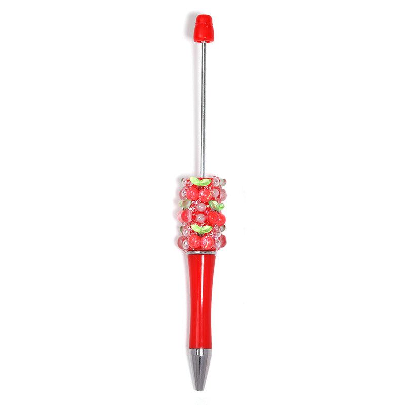 Wholesale Korean ins style high value bead pen handmade DIY creative fruit cute grain heavy industry bead pen