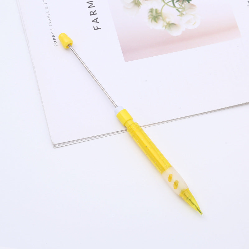 ABS plastic beaded pencil 0.5 free sharpening pencil DIY continuous lead automatic pencil student writing gift wholesale