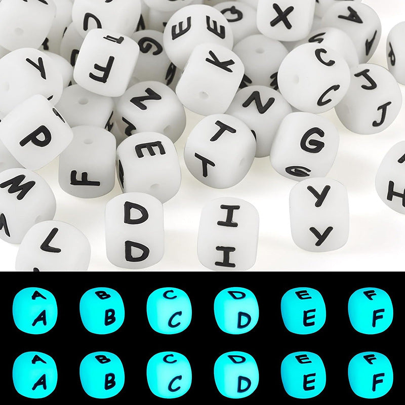 15mm Amazon luminous silicone beads DIY children's jewelry luminous beads beaded bracelet luminous loose beads wholesale