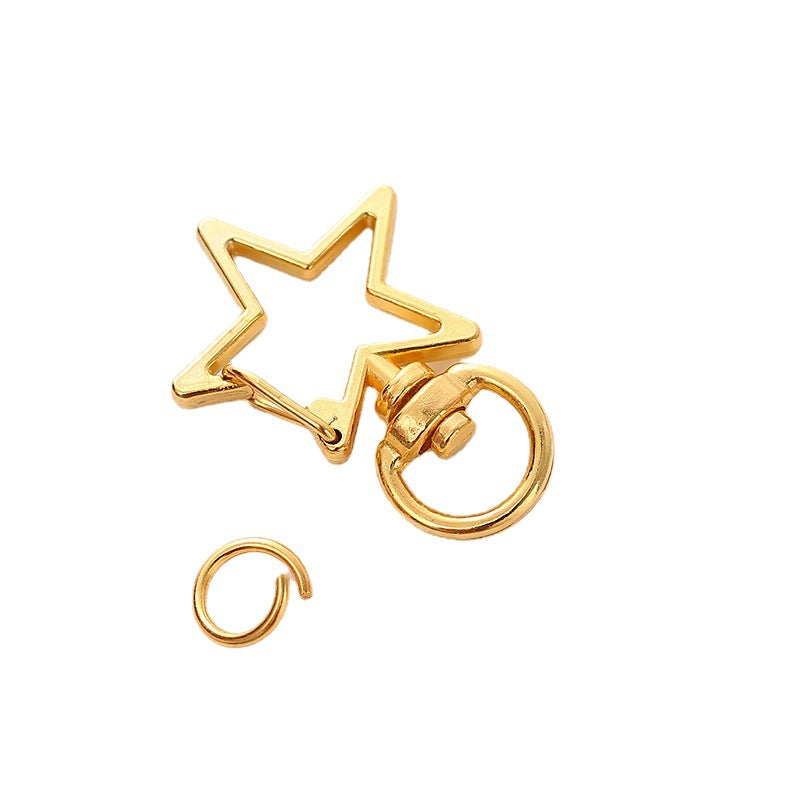 34 * 24Mm Star Shape Keychain, Special-shaped Pentagram Keychain, Metal Zinc Alloy Keychain.