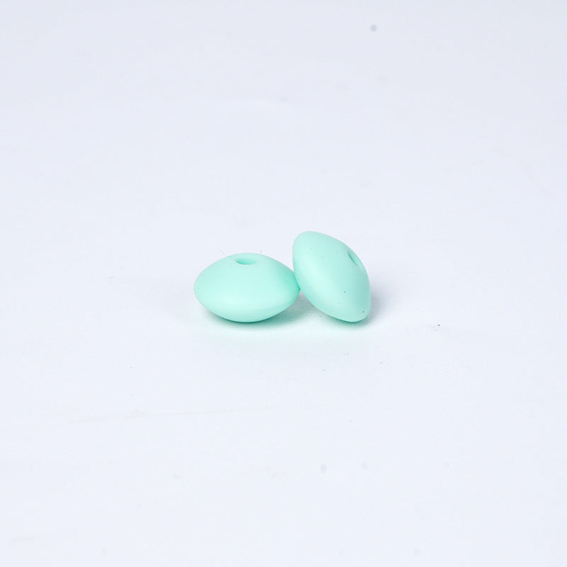 Spot Silicone Beads European and American Jewelry 12mm Small Beads DIY Necklace Beaded Oval Lentil Loose Beads Wholesale #101-137