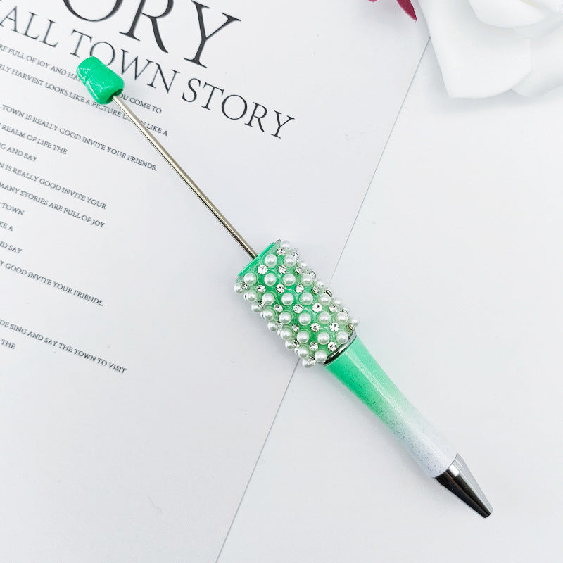 DIY Pearl Diamond Bead Pen Hand Sticker Diamond Ballpoint Pen Flash Diamond Pearl Diamond Beadedpen Spot Wholesale