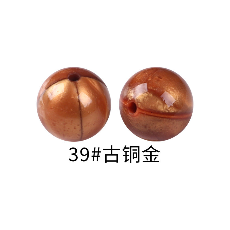 15mm Spot Glossy Silicone Beads Round Loose Beads DIY Jewelry Smooth Oil Injection Silicone Beads Mixed Color Beads