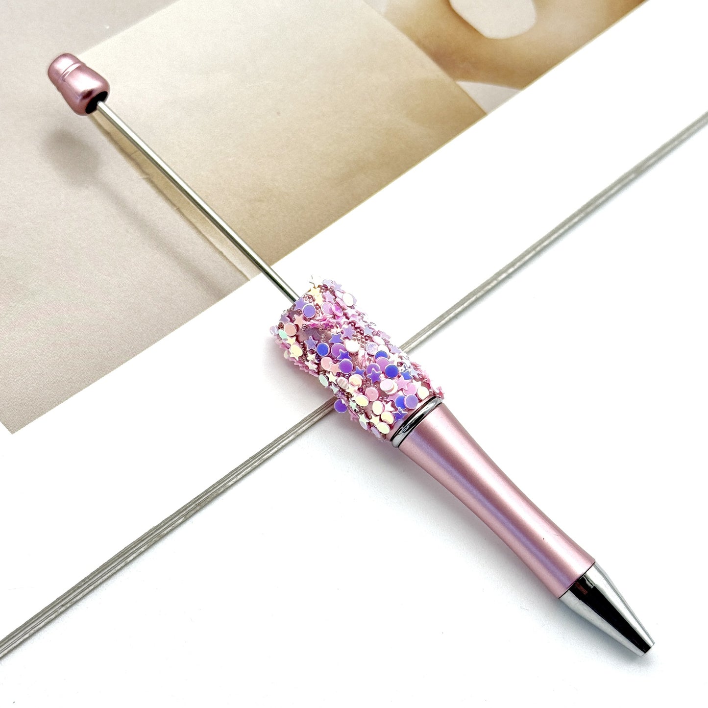 DIY Little Star Ball Pen, Shiny Sequin Star Ball Pen Handmade Patch Cute Ball Pen Spot