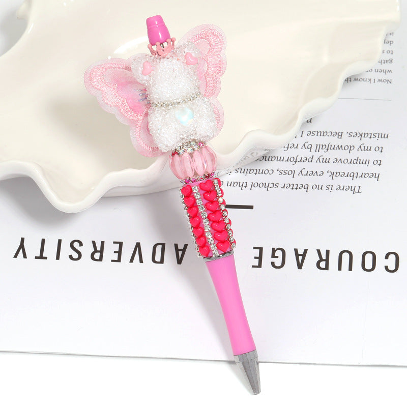 Creative new cartoon rotating bead pen heavy industry glitter high value new ins wind bead pen ballpoint pen