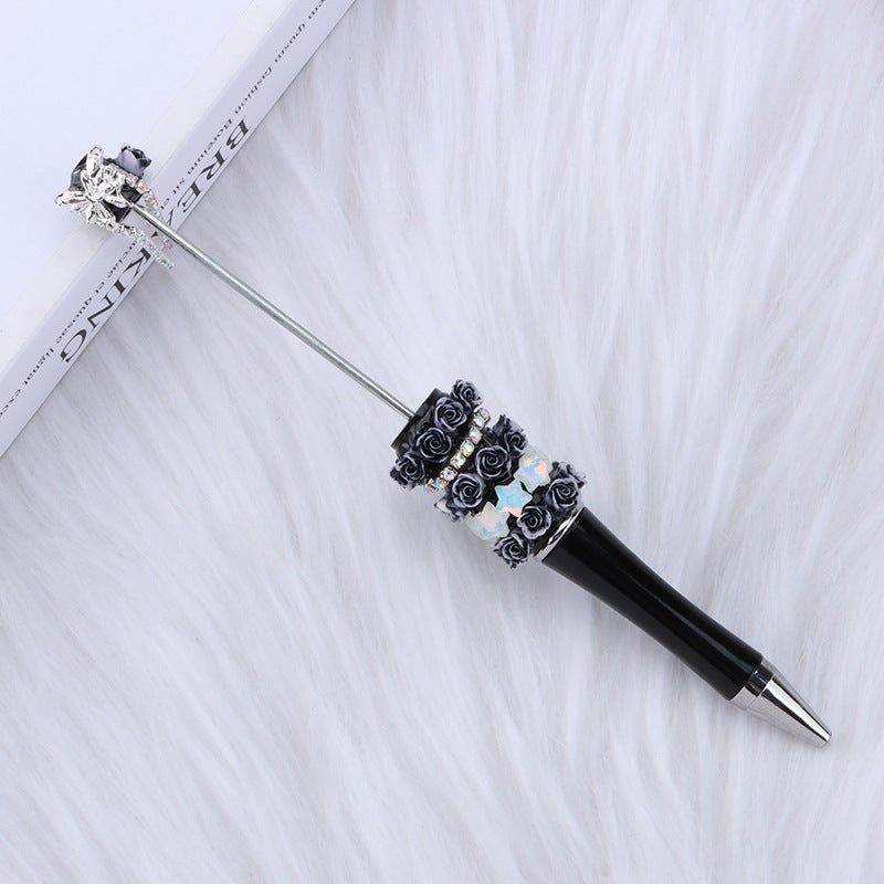 Creative DIY rose petal bead pen, exquisite handmade diamond beaded pen, girl heart blind box gift pen