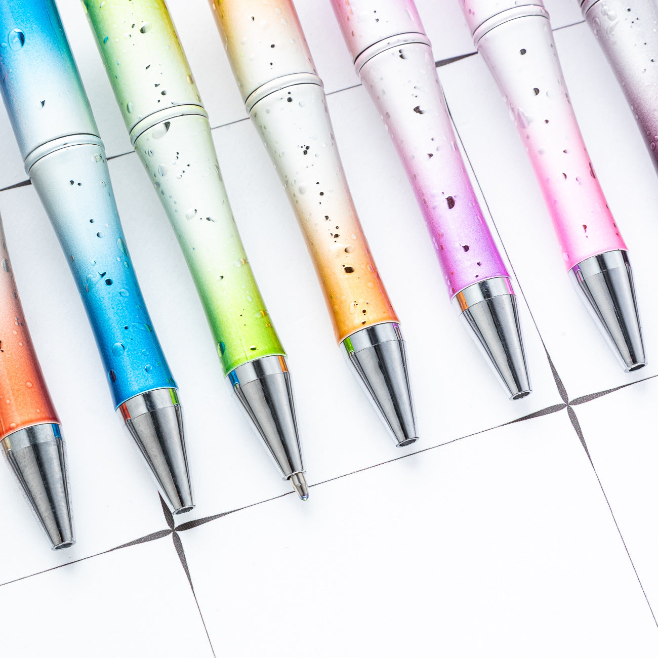 New DIY starry sky bead pen UV electroplating beaded ballpoint pen starry sky sequins gradual change bead pen manufacturers wholesale