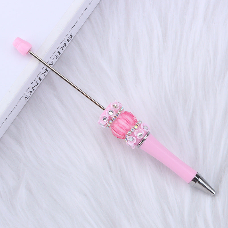 DIY rose mermaid bead pen, creative flower patch beaded ballpoint pen romantic mermaid plastic pen wholesale