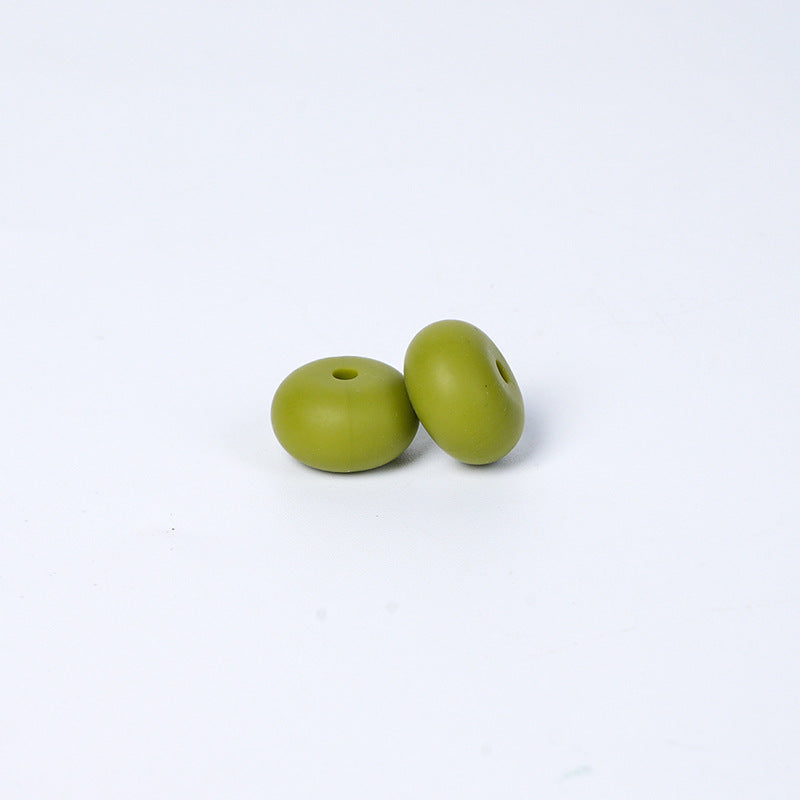 Spot 14mm Small Abacus Beads Food Grade Silicone Beads DIY Men's and Women's Jewelry Necklaces Oval Beads Wholesale