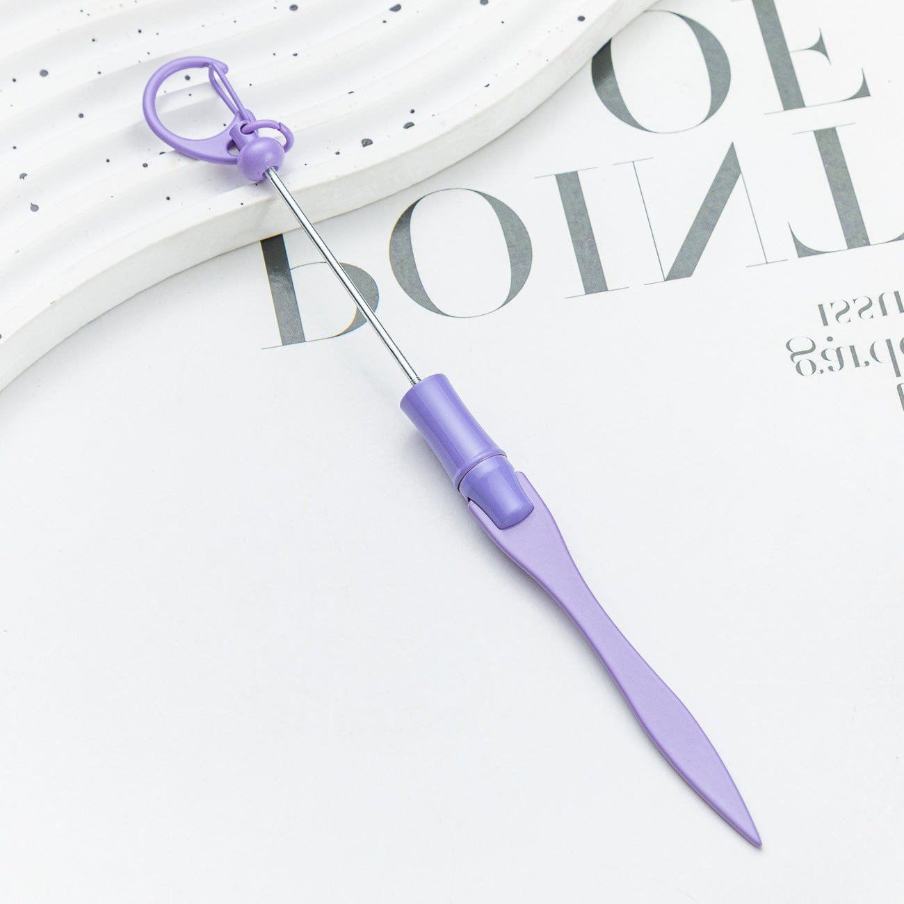 Spot DIY beaded letter opener multi-functional metal paper cutter keychain outdoor portable letter opener wholesale