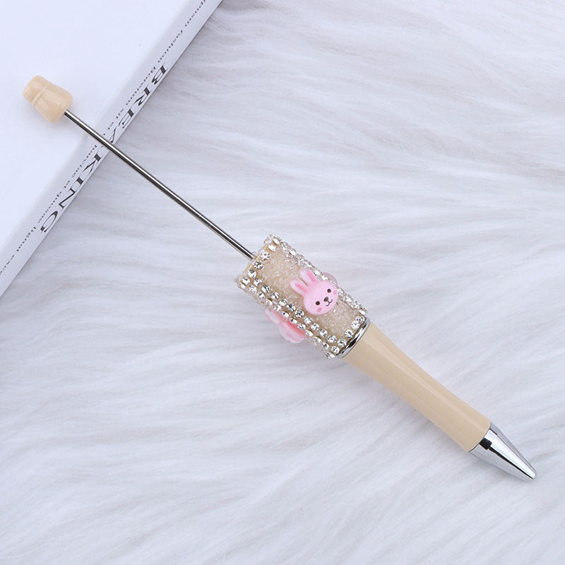DIY big white rabbit sugar bead pen, cute rabbit dream rabbit dream bead round bead pen manufacturer wholesale