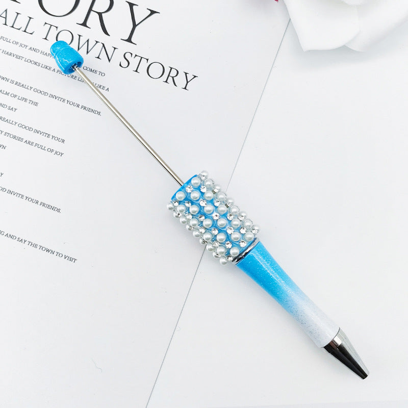 DIY Pearl Diamond Bead Pen Hand Sticker Diamond Ballpoint Pen Flash Diamond Pearl Diamond Beadedpen Spot Wholesale