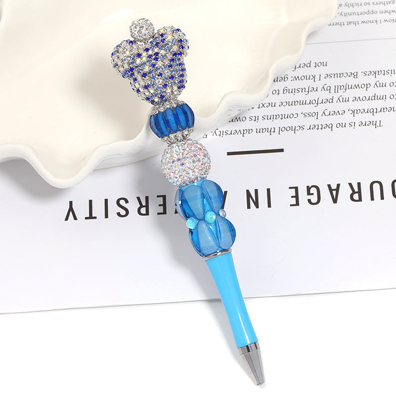 Creative new cartoon rotating bead pen heavy industry glitter high value new ins wind bead pen ballpoint pen