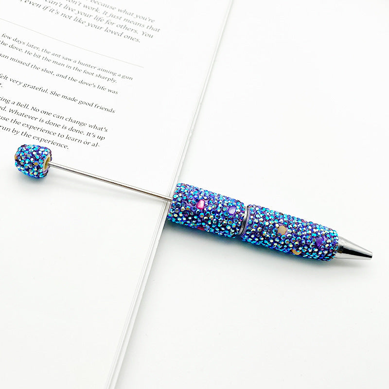DIY colorful shell full diamond bead pen, handmade bead full diamond ballpoint pen puzzle colorful diamond gifts stationery