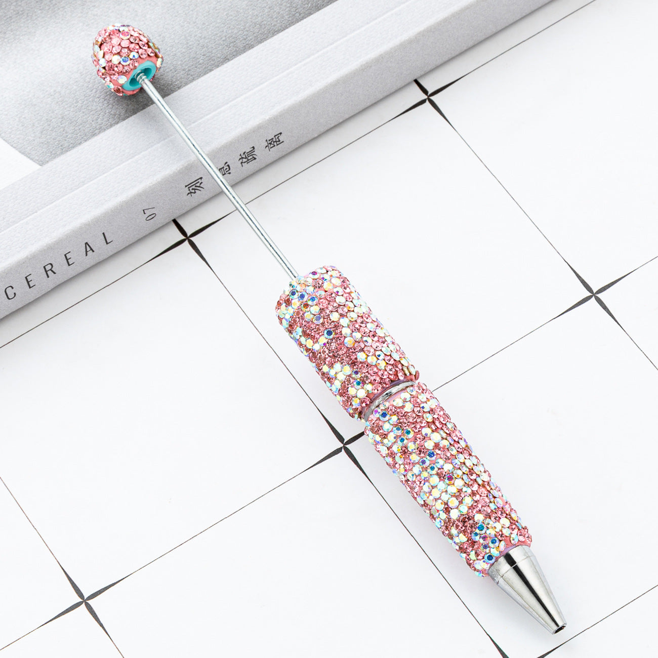 New DIY full diamond bead pen hand-attached drill AB colored diamond beaded ballpoint pen multi-color plastic bead pen wholesale