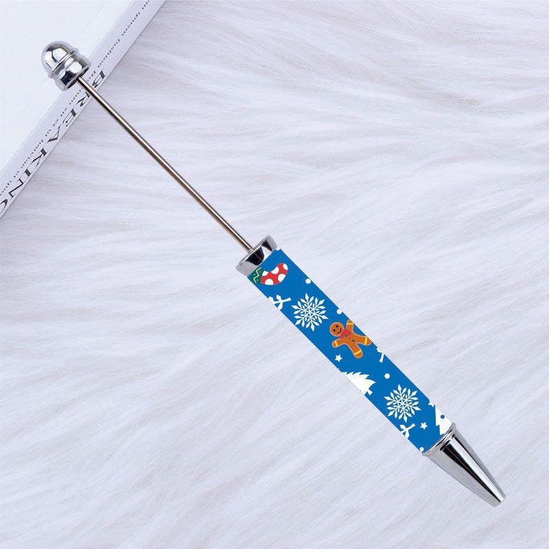 DIY Beadable Plastic Christmas Printed Pens, 149MM, Please Read the Description