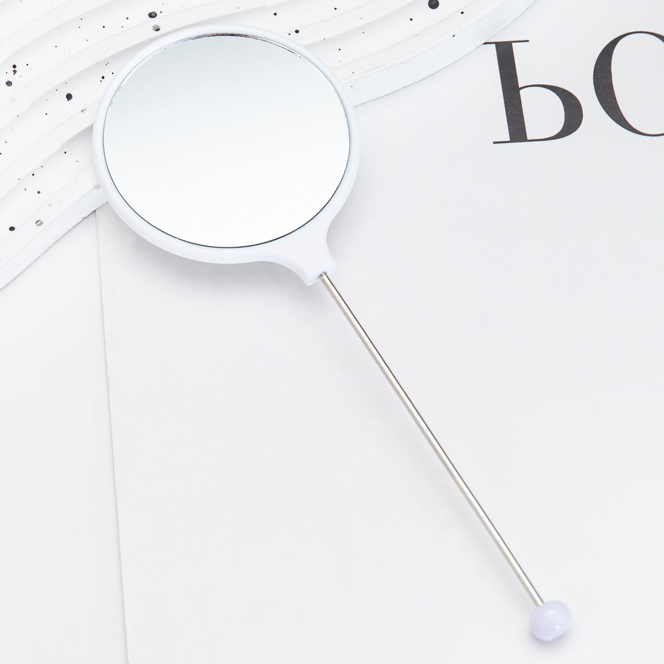 New DIY beaded handle mirror handheld makeup mirror portable single-sided vanity mirror plastic portable makeup mirror