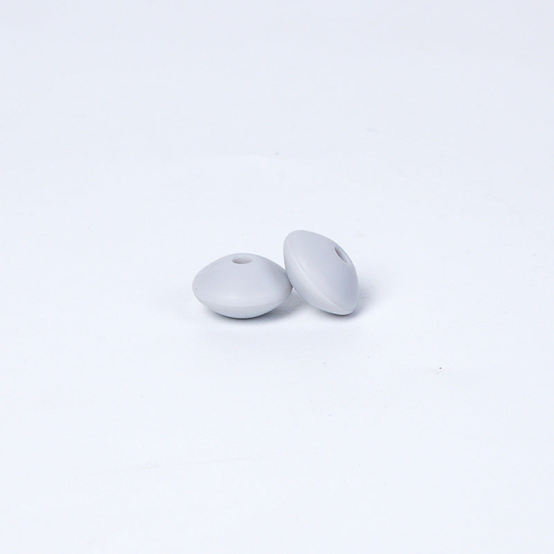 Spot Silicone Beads European and American Jewelry 12mm Small Beads DIY Necklace Beaded Oval Lentil Loose Beads Wholesale #51-100