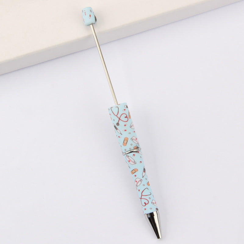 DIY bead pen printing pattern creative plastic beading puzzle leopard print floral cow tiger pattern bead pen wholesale
