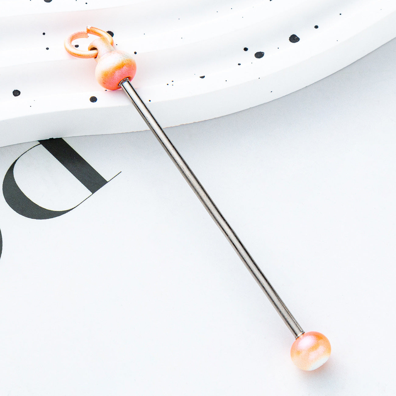Creative new DIY beaded pole spot gradual change color color beaded keychain pole accessories pendant wholesale