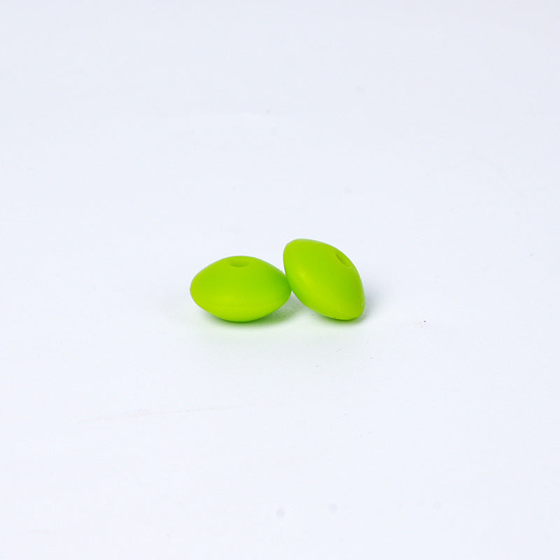 Spot Silicone Beads European and American Jewelry 12mm Small Beads DIY Necklace Beaded Oval Lentil Loose Beads Wholesale #101-137