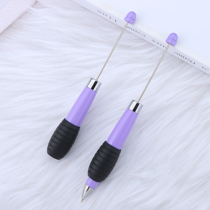 Cross-border explosion DIY telescopic bead pen, creative and cute macaron color telescopic rotating beaded gift ballpoint pen