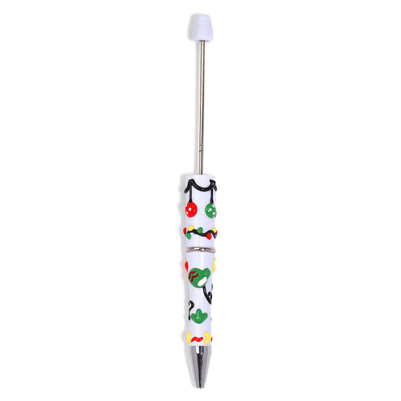 Cross-border Christmas hand-painted bead pen fashionable high-value cartoon bead pen new Santa Claus painted bead pen
