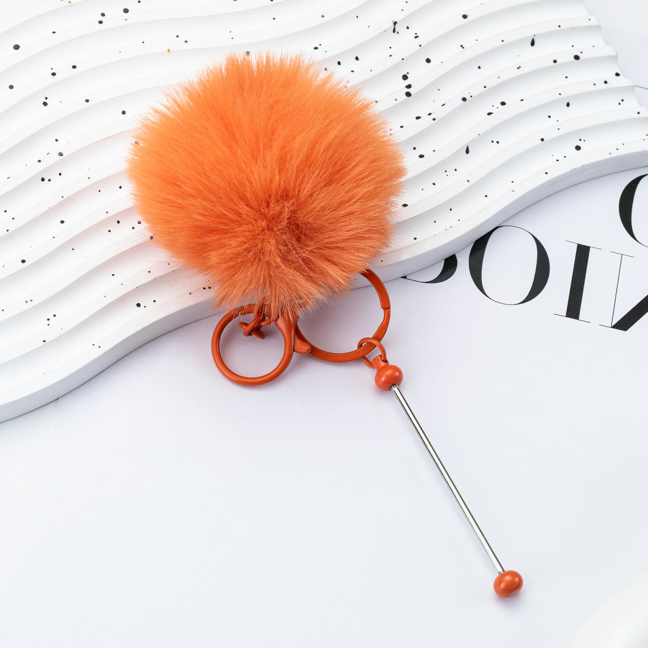 DIY beaded hairball keychain creative personalized bag pendant keychain plush pendant key pendant