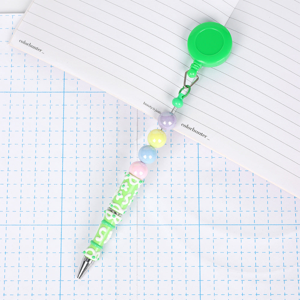 Retractable creative DIY hand-painted bead pen painted cream pen multi-color rotating neutral ballpoint pen