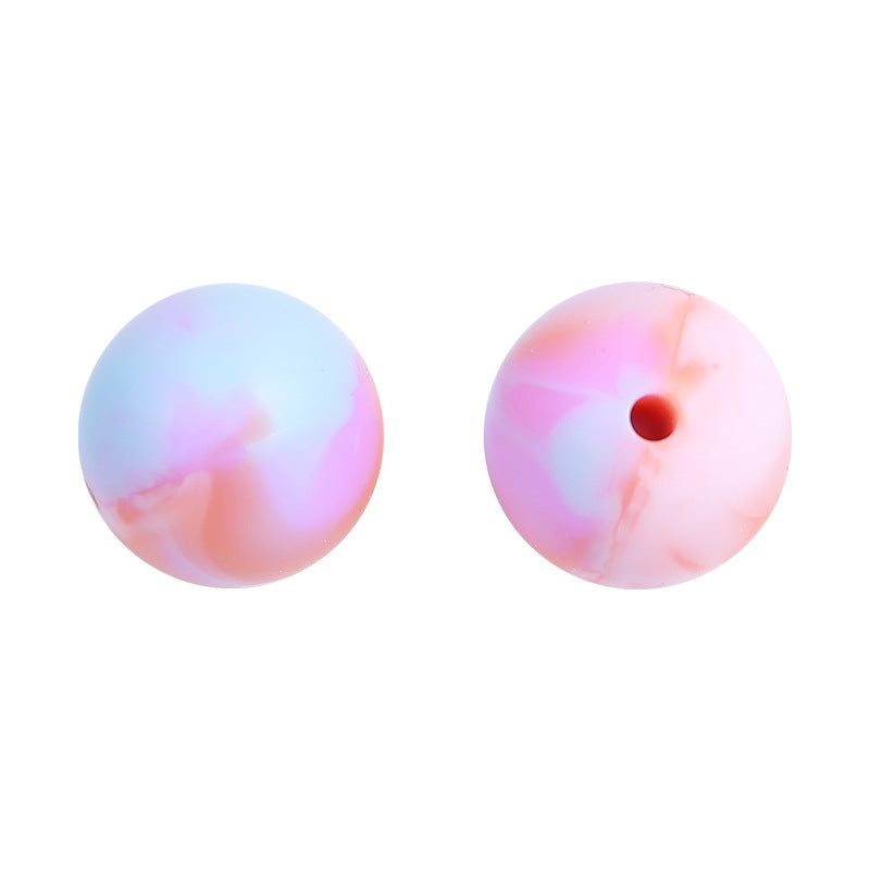 15mm Sweet Candy Color Silicone Beads Handmade Beaded Necklace Bracelet Accessories Food Grade Mixed Color Silicone Loose Beads Wholesale